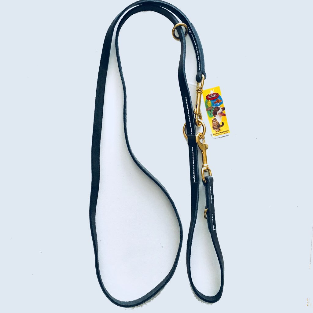 Laisse Double Tête Multifonction En Cuir Rouge 2.3m Pour Chien